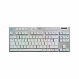 Teclado para juegos - inalámbrico - Logitech G - G915 TKL X - Interruptor táctil - AZERTY - Blanco