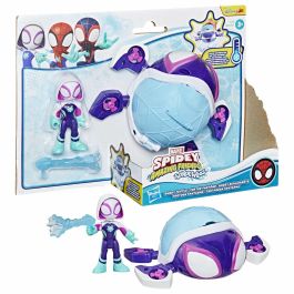 Hasbro HASG14665P0 - Figura y Vehículo de Telarañas Acuáticas de Ghost-Spider, Marvel Spidey y sus increíbles amigos, 4+ años
