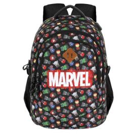 Karactermania Mochila AVENGERS Run. Plus Fan Chibi 44x34x21 cm, Gran Capacidad, 3 Compartimentos, Puerto USB
