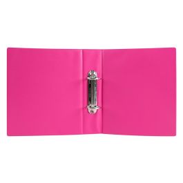 Carpeta De 2 Anillas 40 mm Redondas Liderpapel A5 Carton Forrado Pvc Fucsia