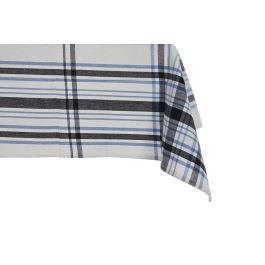 DKD Home Decor Set de 9 Manteles Básicos de Cuadros Azul y Beige de 150x250 cm, Lavables a Máquina