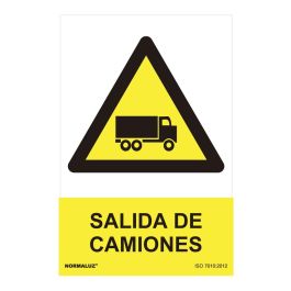 Normaluz Cartel Peligro Salida de Camiones PVC 0.7mm 30x40cm Señal de Advertencia Profesional Precio: 3.50000002. SKU: S7907003