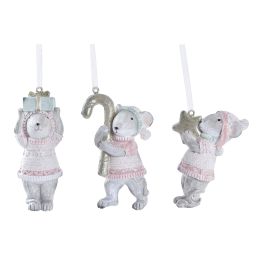 Figura Navidad Fantasia DKD Home Decor Gris Rosa 3 x 8.5 x 5 cm (3 Unidades) Precio: 10.1035. SKU: B187KJXZQK