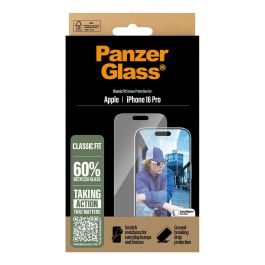 PanzerGlass Protector de Pantalla PanzerGlass Classic para iPhone 16 Pro - Aplicación en Seco, Resistente a Rayones y Golpes, 1 Unidad