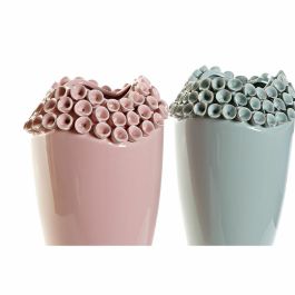 Jarron Mediterraneo DKD Home Decor Rosa Turquesa 19 x 33 x 19 cm (2 Unidades) Jarron Mediterraneo DKD Home Decor Rosa Turquesa 19 x 33 x 19 cm (2 Unidades)