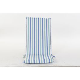 DKD Home Decor Cojín para Silla Exterior Boho Azul Marino/Celeste Poliéster 4 x 115 x 42 cm Resistente UV