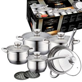 Batería de Cocina Royalty Line 1232 Negro Acero 12 Piezas