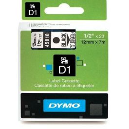 Cinta Laminada para Rotuladoras Dymo D1 45010 12 mm LabelManager™ Transparente Negro (5 Unidades)