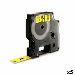 Cinta Laminada para Rotuladoras Dymo D1 45018 12 mm LabelManager™ Amarillo Negro (5 Unidades)