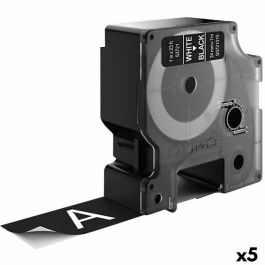 Cinta Laminada para Rotuladoras Dymo D1 53721 24 mm LabelManager™ Negro Blanco (5 Unidades)