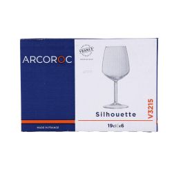 Caja 6 Copas Vidrio Silhouette Arcoroc 19 cL