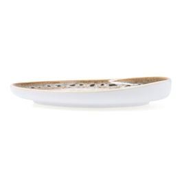 Plato Oval Blanco Porcelana Jaguar Fleckles Ariane 18,7 cm