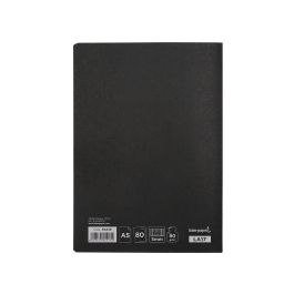 Libreta Liderpapel Tapa Negra A5 80 Hojas 60 gr-M2 Cuadro 5 mm Con Doble Margen 10 unidades