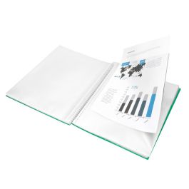 Liderpapel Carpeta A4 Escaparate con Espiral 80 Fundas Polipropileno Translúcido Rígida Verde