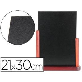 Pizarra Negra Liderpapel Doble Cara De Madera Con Superficie Para Rotuladores Tipo Tiza 21x30 cm