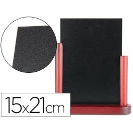 Pizarra Negra Liderpapel Doble Cara De Madera Con Superficie Para Rotuladores Tipo Tiza 15x21 cm