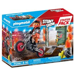 Starter Pack Moto Pared Fuego Stunt Show 71256 Playmobil