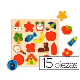 Puzzle encajable de madera siluetas goula 15 piezas