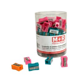 Sacapuntas M+R 304 Plastico Rectangular 1 Uso Colores Surtidos 100 unidades