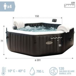Spa Hinchable Intex 201 x 71 x 201 cm 795 L Spa Hinchable Intex 201 x 71 x 201 cm 795 L