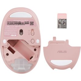 ASUS MD101 MOUSE/PK Ratón Inalámbrico RF + Bluetooth 2400 DPI Rosa para Hogar, Ambidextro, Clic Silencioso, 12 meses batería
