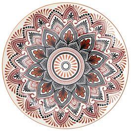 Home Deco Factory Plato Llano Mandala Naranja Colección Mirage Diámetro 26 cm