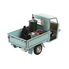 DKD Home Decor Vehículo Decoración Vintage Azul Celeste Negro Metal 11 x 13.5 x 25 cm (4 Unidades)