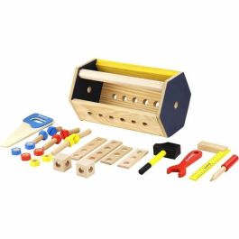 Jeujura JEU3225280859606 Caja de herramientas de madera Transportable