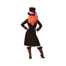 Disfraz Sombrerera Loca Marrón Con Sombrero Mujer Adulto Talla XS-S Incluye Chaqueta, Sombrero y Accesorio Cuello