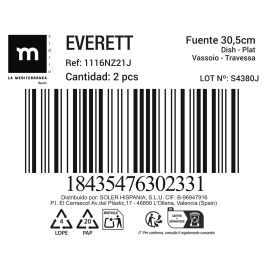 La Mediterranea Fuente Oval Everett Opal 30.5 cm (12 Unidades)