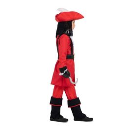 Disfraz garfio sombrero con peluca textil, chaqueta, cuello, garfio, pantalón, cinturón y polainas talla 7-9 y Disfraz garfio sombrero con peluca textil, chaqueta, cuello, garfio, pantalón, cinturón y polainas talla 7-9 y