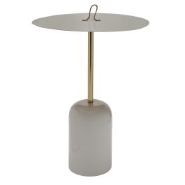 DKD Home Decor Mesita Auxiliar Urban Gris de Hierro y Cuero con Asa, Desmontable, 40x40x56 cm Precio: 87.5000005. SKU: S3040450