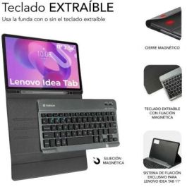 Subblim SUBKT3-BTL340 Funda con Teclado Bluetooth 5.2 QWERTY ES para Lenovo Idea Tab M11 11" Extraíble y Magnética Negra
