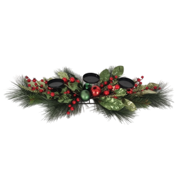 DKD Home Decor Portavelas Navideño Tradicional Verde Rojo, PVC y Metal, para 3 Velas, 80x30x14 cm, Juego de 2 Unidades Precio: 49.50000011. SKU: B1FMGXBJLN