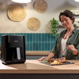 Cecotec Cecofry&Grill Duoheat 4000 Freidora de Aire Caliente y Grill Doble Resistencia 4 L 1900W Negra con Pantalla Táctil y Ventana
