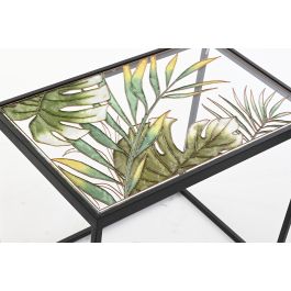 Mesita Auxiliar Tropical DKD Home Decor Negro Verde 40 x 50 x 60 cm Set de 3