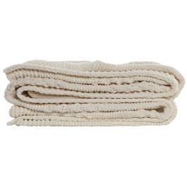 DKD Home Decor Manta de Sofá de Punto, Poliéster Urban, Crudo, 170 x 130 cm, 450 gsm (2 Unidades)