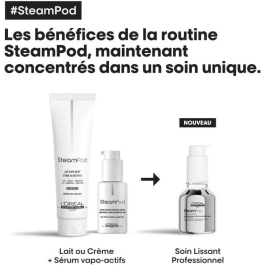 L'Oreal Concentrado Steampod 3 en 1 para Cabello con Protección Térmica y Anti-encrespamiento 50ml