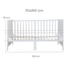 Roba AAACK10690 Cuna convertible para bebé 70 x 140 cm Lacada en blanco EASY SLEEP