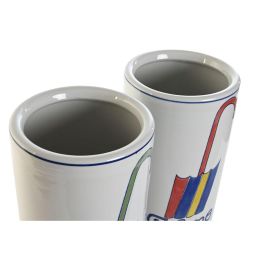 DKD Home Decor Paraguero Urban Multicolor de Porcelana, Juego de 2 Unidades, Diseño "Home Sweet Home", 19x45x19 cm