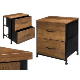 Giftdecor Mueble 2 Cajones de Madera y Metal Marrón/Negro 40x49x29.5 cm Precio: 22.58999941. SKU: B1JHG5V6HA