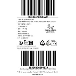 La Mediterranea Set Plato Llano Cies - 2 Piezas, Plato 26 cm (Ø26x2 cm, 136 g), Cerámica Monaco (3 Cajas)