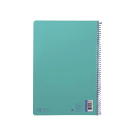 Liderpapel Cuaderno Espiral Smart A4 Tapa Blanda 80 Hojas 75gr Cuadro 4mm con Margen Color Turquesa