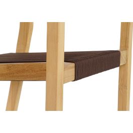 DKD Home Decor Set de 5 Mesas Terraza y Jardín Marrón Teca y Cuerda 90 x 75 x 90 cm