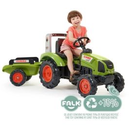Falk 1040AB Tractor de Pedal CLAAS Arion 430 con Remolque, Barra Antivuelco, Volante con Bocina, Niños +3 Años