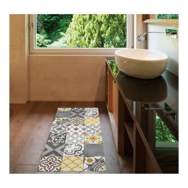 Croma Collection Alfombra vinílica Croma Patch Gris-Ámbar 50 x 110 cm Antideslizante PVC Lavable