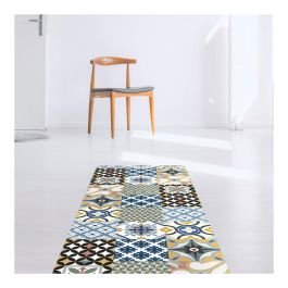 Croma Collection Alfombra Vinílica Hidráulico Azul Estampado 50 x 140 cm Antideslizante y Lavable