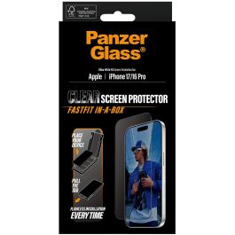 PanzerGlass UWFFastfit - Protector de Pantalla para iPhone 17 / iPhone 16 Pro con Black Frame y Fastfit