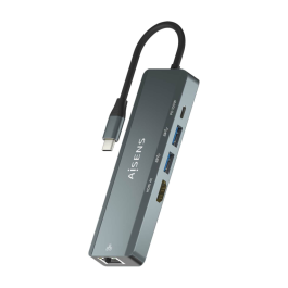 AISENS - USB-C DOCK 5 EN 1, USB-C A 1xHDMI, 1xRJ45, 2xUSB, 1xPD, GRIS, 15CM Precio: 23.59000028. SKU: B1GBDA5V8Z