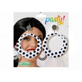 Pendientes con Flor y Lágrima Color Plata para Disfraz Flamenca